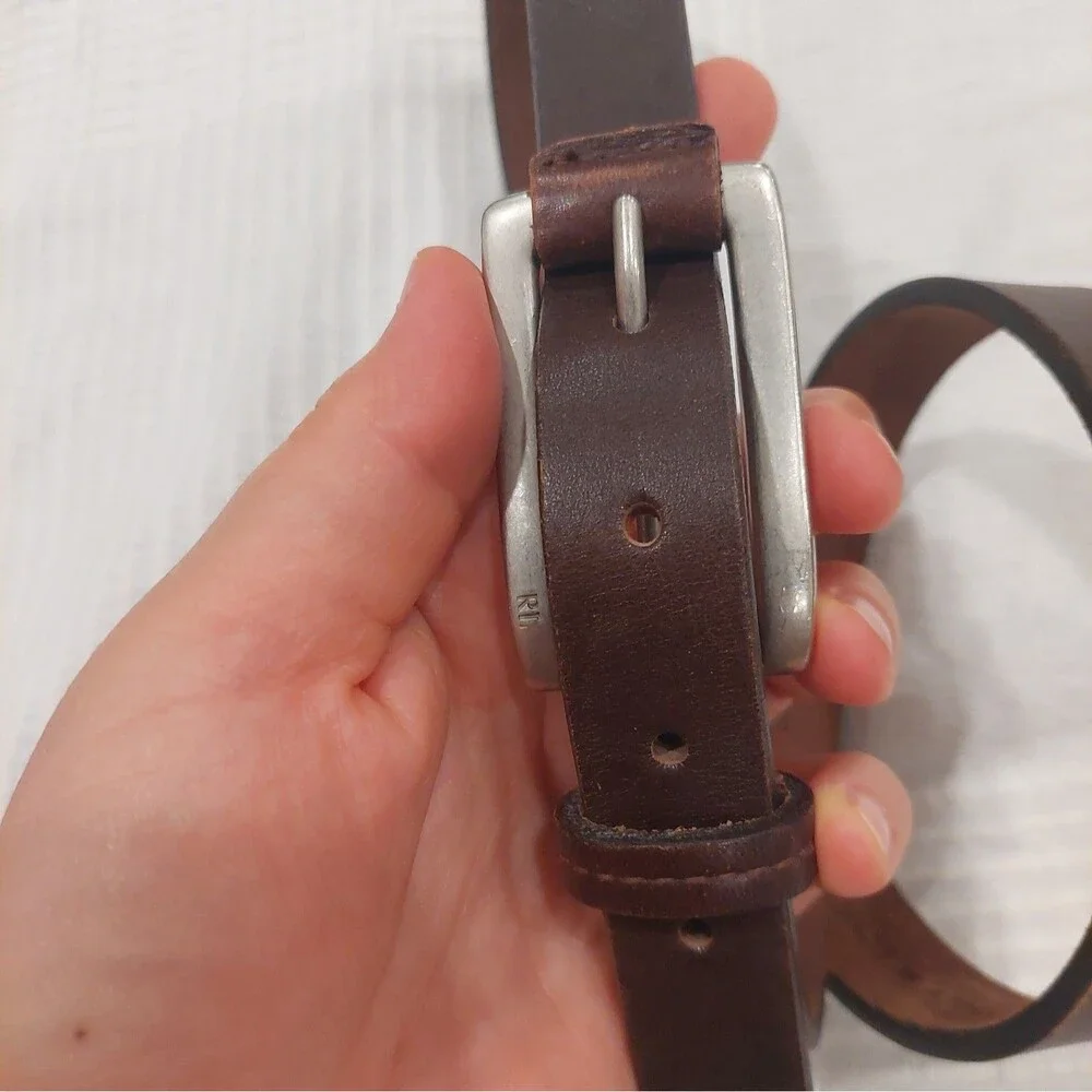 Polo Ralph Lauren Dark Brown Leather Belt Size L / 33 Argentina 2220344-210